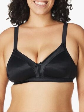 Bali Women's Double Support Wireless Soft Touch with Cool Comfort Bra,Black.R14B